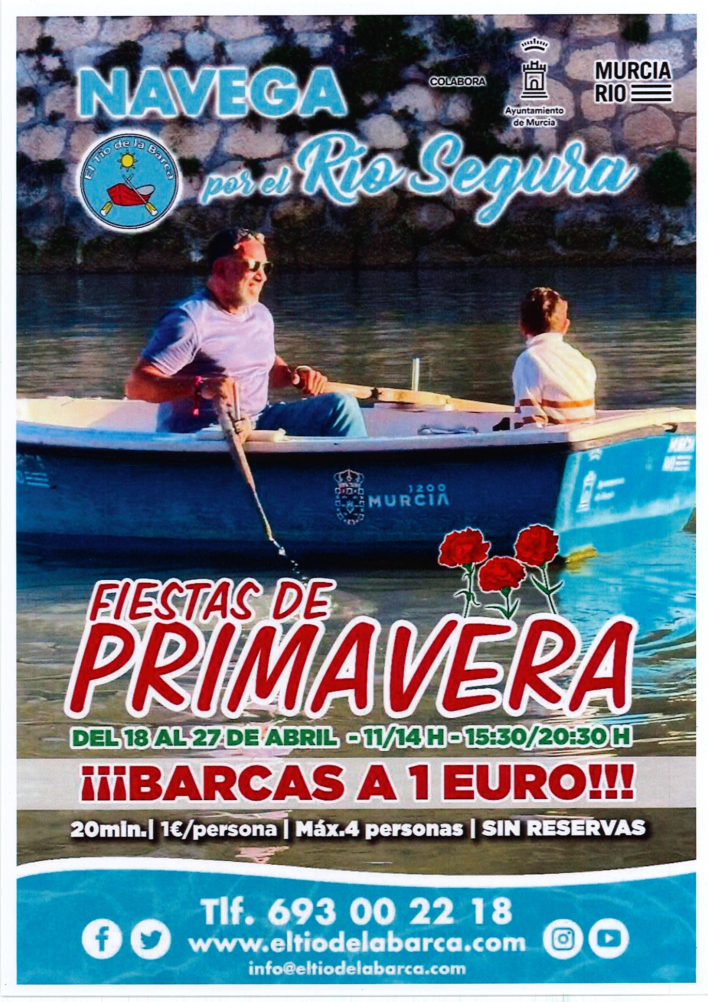 PASEOS EN BARCA POR EL SEGURA EN MURCIA