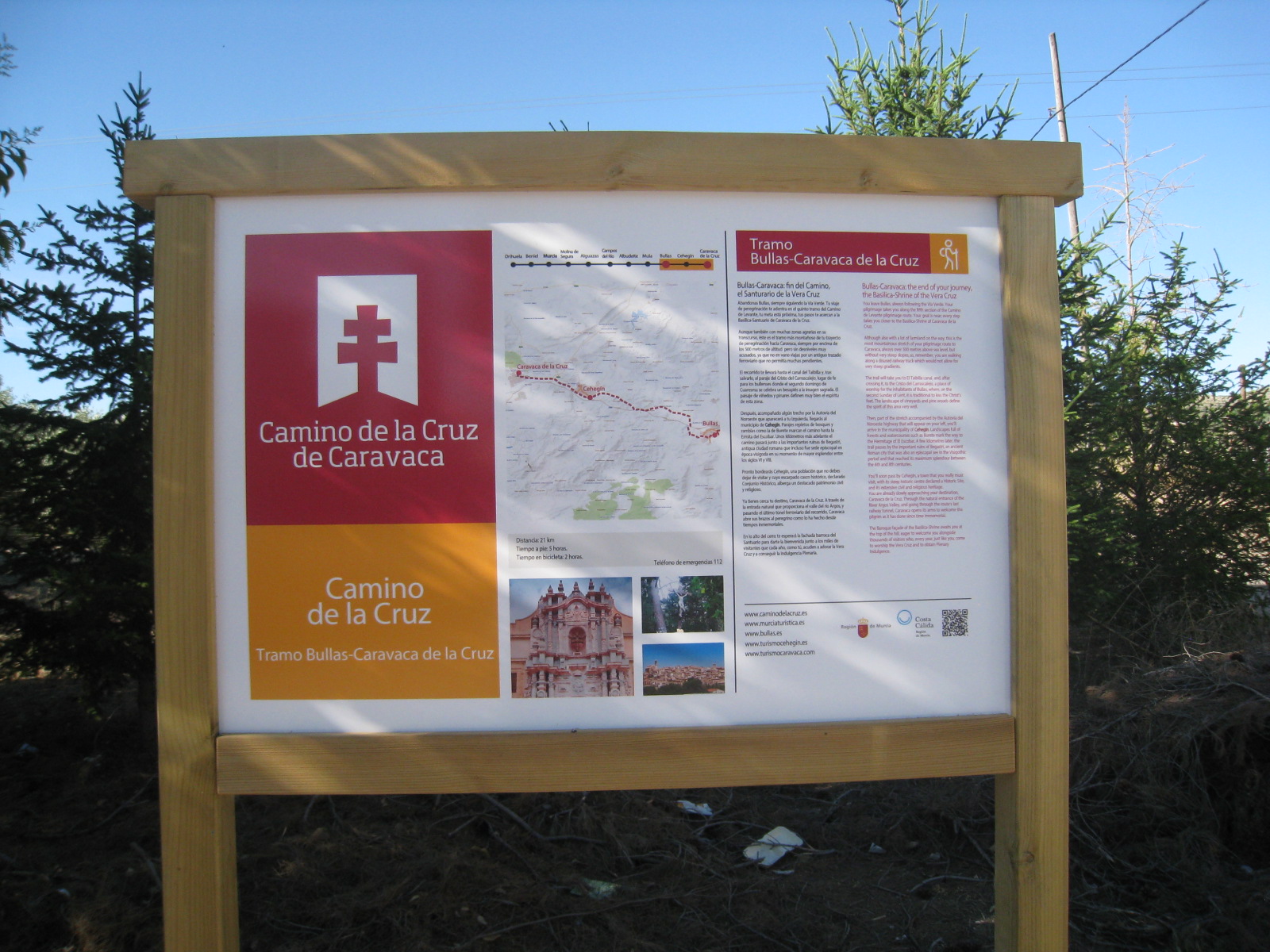 Cartel de tramo en el Camino de Levante Cartel de tramo en el Camino de Levante