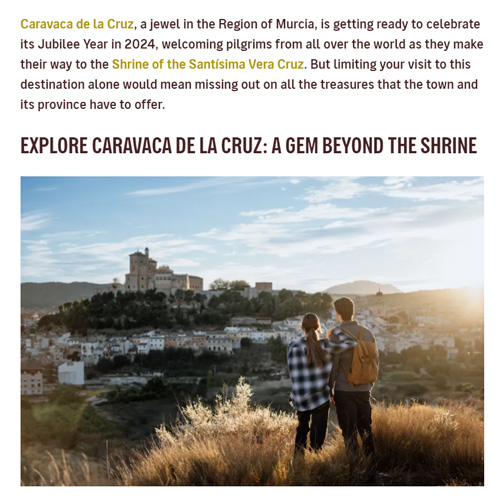 Discover the delights of Caravaca de la Cruz and the northwest region Discover the delights of Caravaca de la Cruz and the northwest region